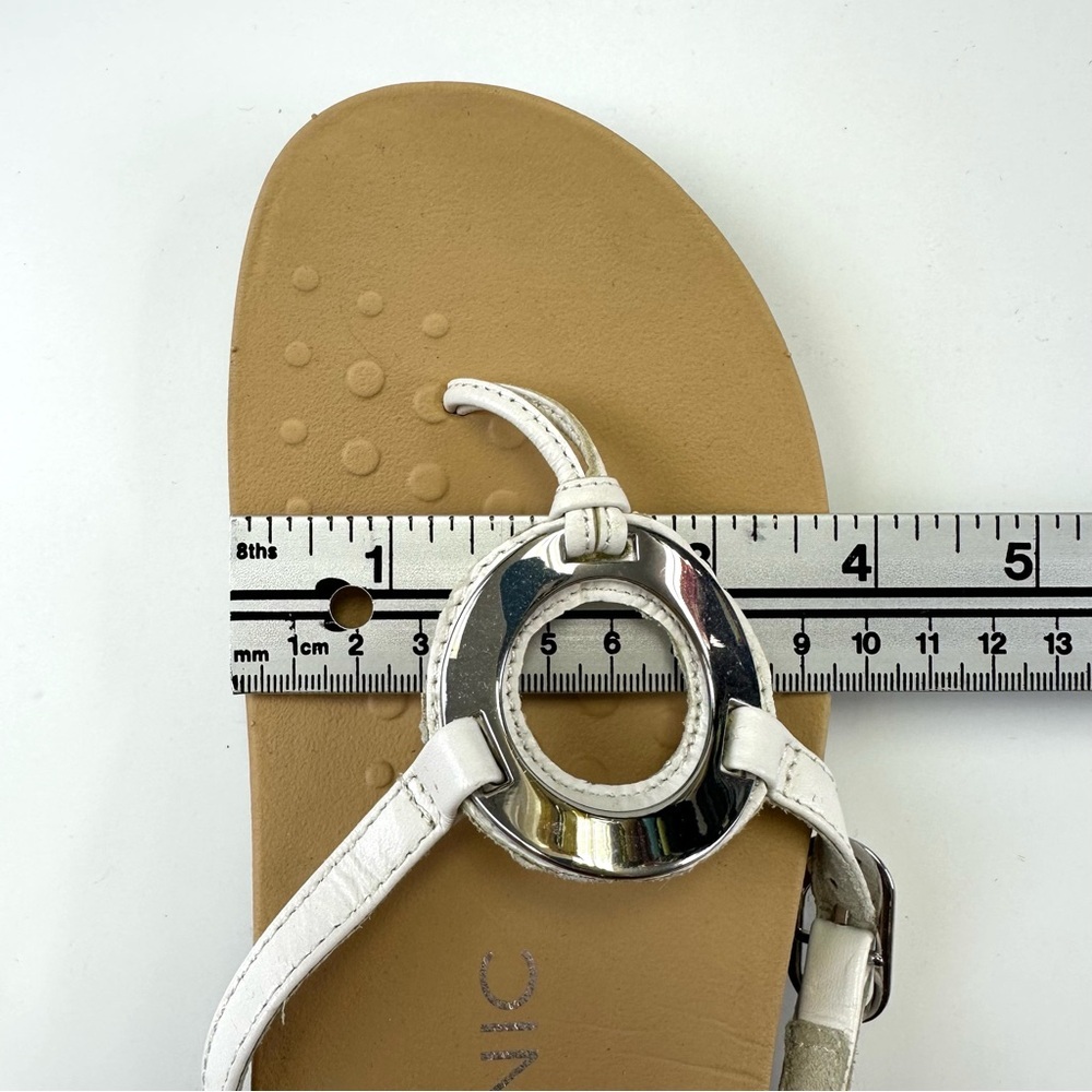 Vionic Karina white thong sandal Size 9 silver O ring Summer Orthotic support - Picture 9 of 11